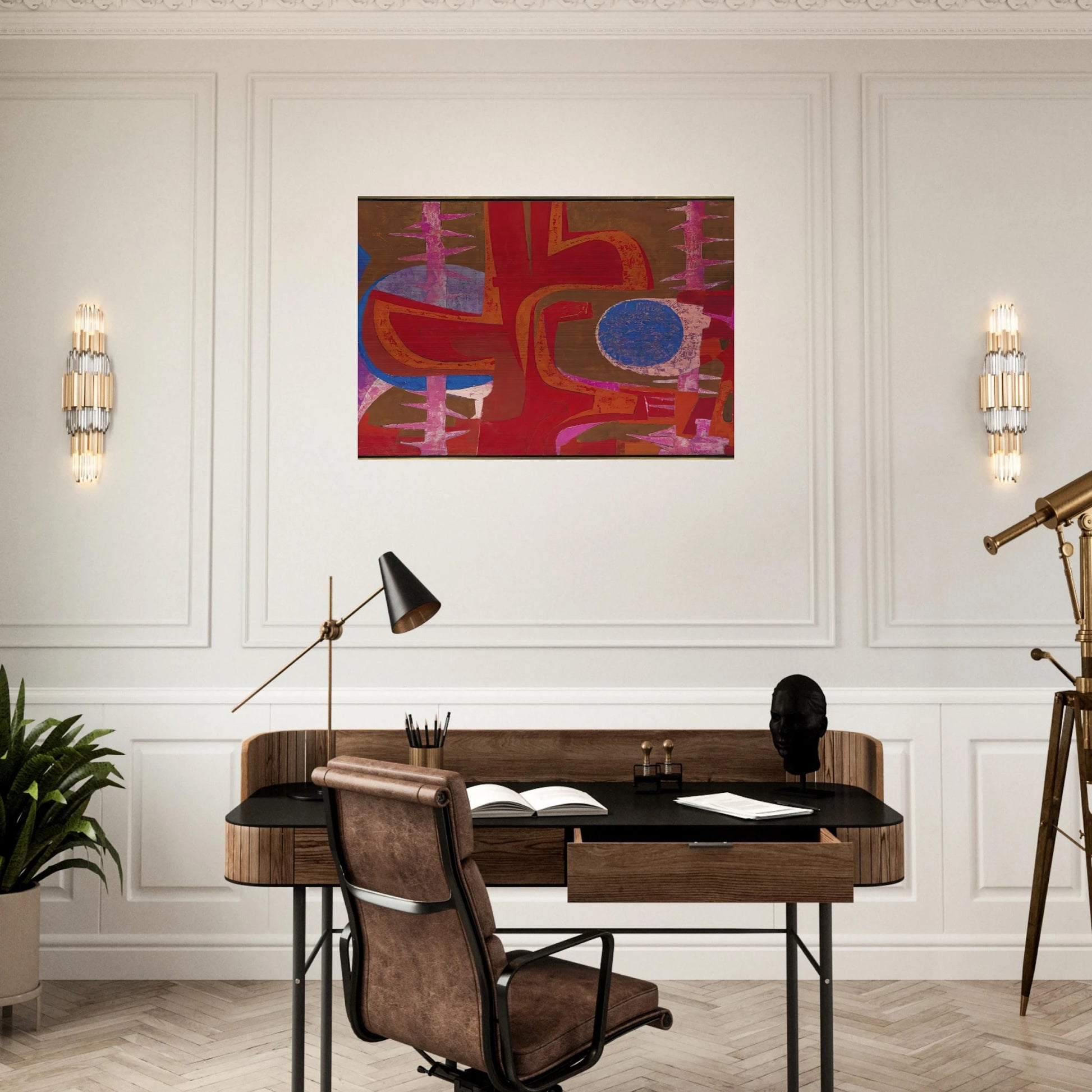 Sobre la tumba de Justino - Pedro Coronel Brushed Aluminum Print - 70x100 cm / 28x40 inches | Pedro Coronel Aluminum Print | Pedro Coronel Prints