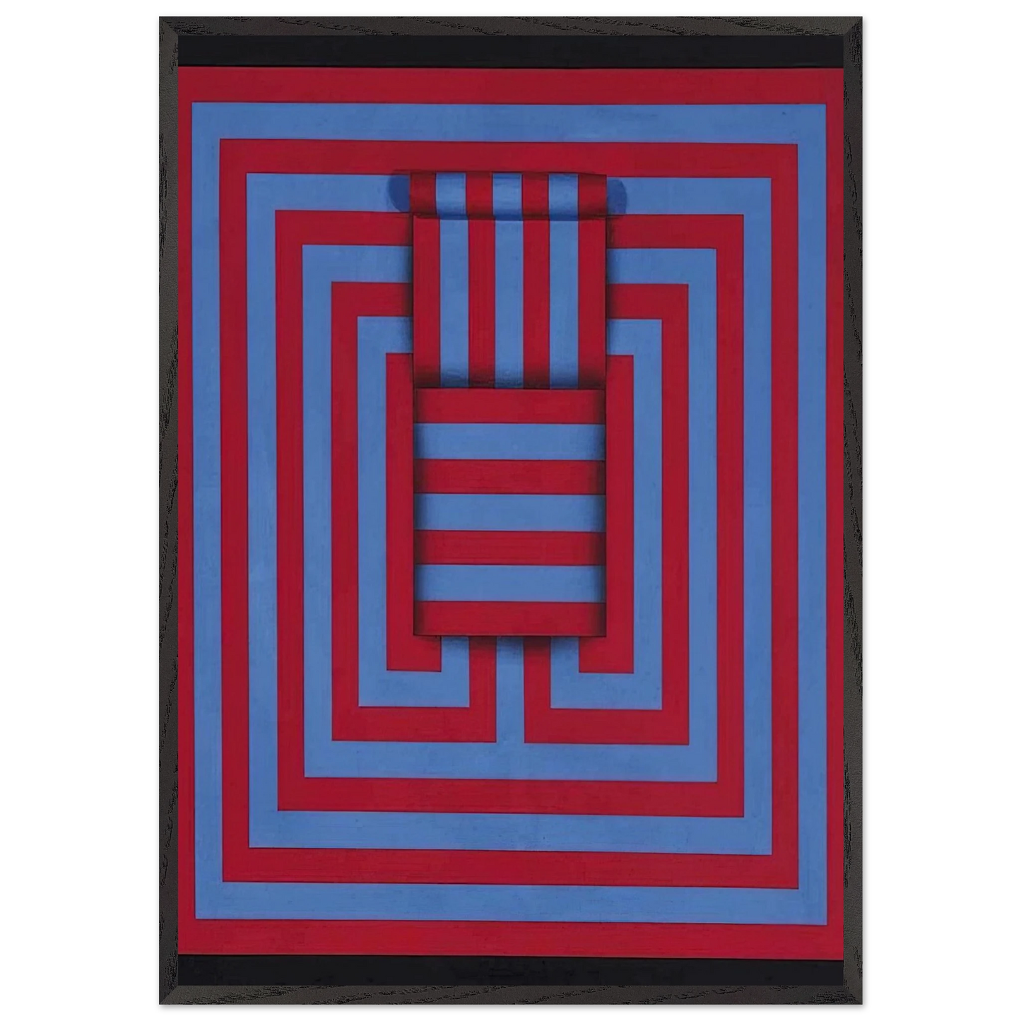 Witoto - 1970 - Omar Rayo 70x100 cm / 28x40 inches Framed Art Print – Black Wooden Frame