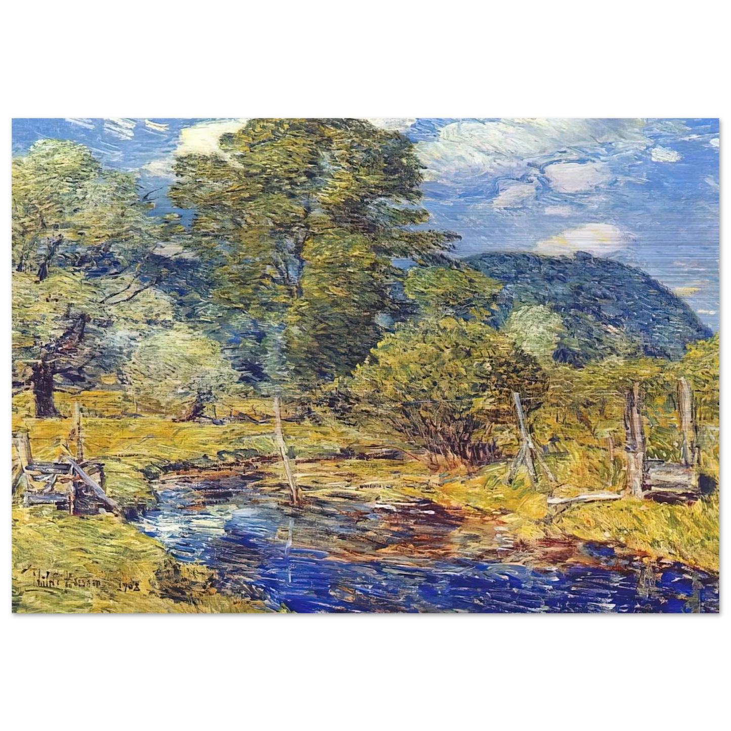 Bedford Hills - Childe Hassam Brushed Aluminum Print - 70x100 cm / 28x40 inches | Childe Hassam Aluminum Print | Childe Hassam Prints