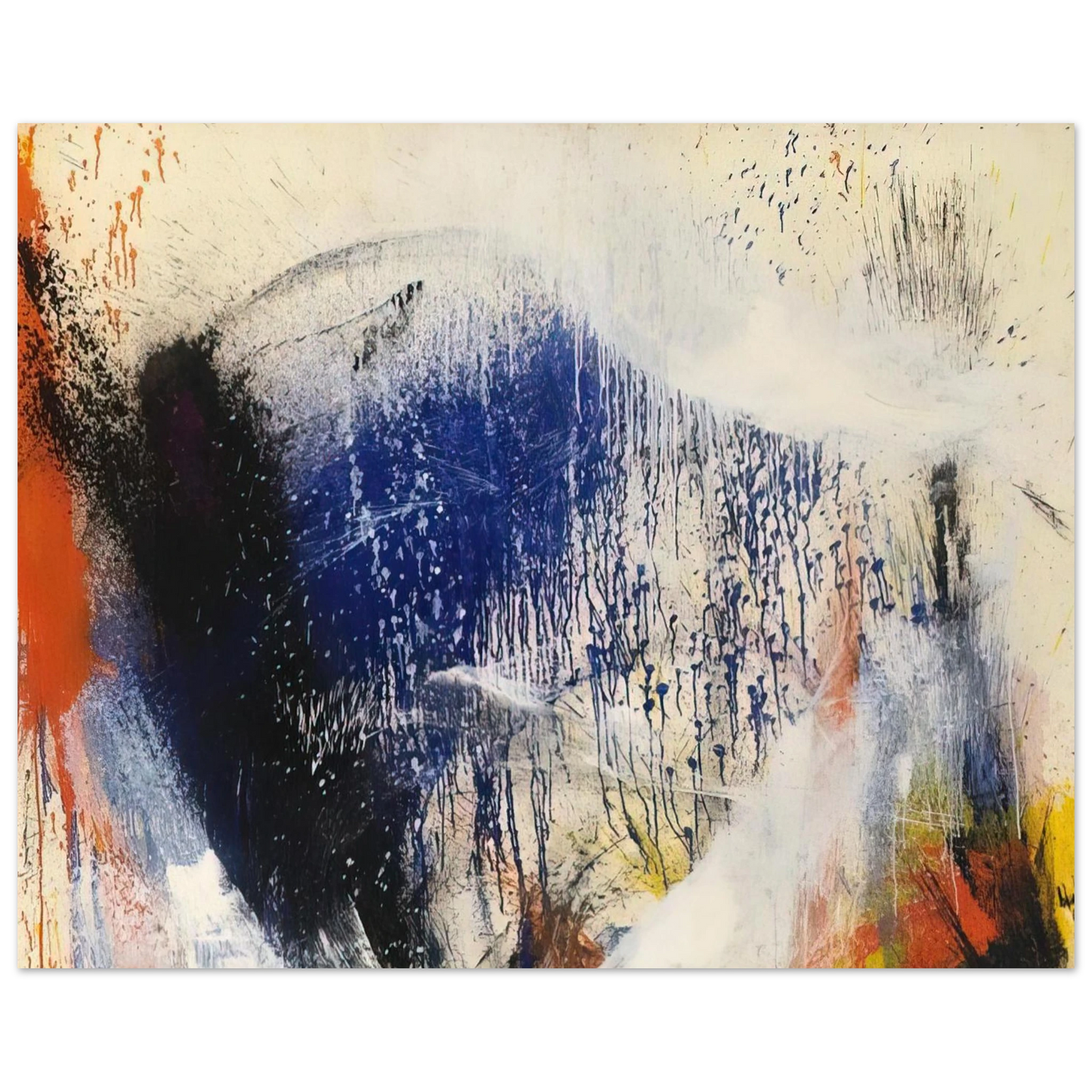 Helen Frankenthaler - Untitled - 1960 Wall art - 30x40 cm / 12x16 inches - Premium Wooden Framed Poster With Fine Art Paper-canvas - Black frame