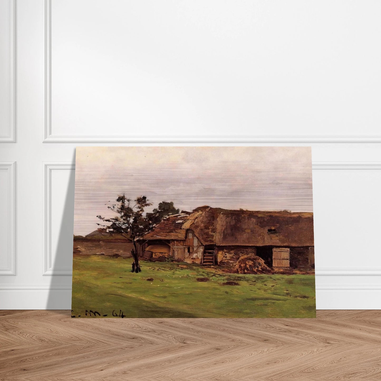 Farm near Honfleur - claude monet Brushed Aluminum Print - 70x100 cm / 28x40 inches | claude monet Aluminum Print | claude monet Prints