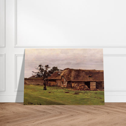 Farm near Honfleur - claude monet Brushed Aluminum Print - 70x100 cm / 28x40 inches | claude monet Aluminum Print | claude monet Prints