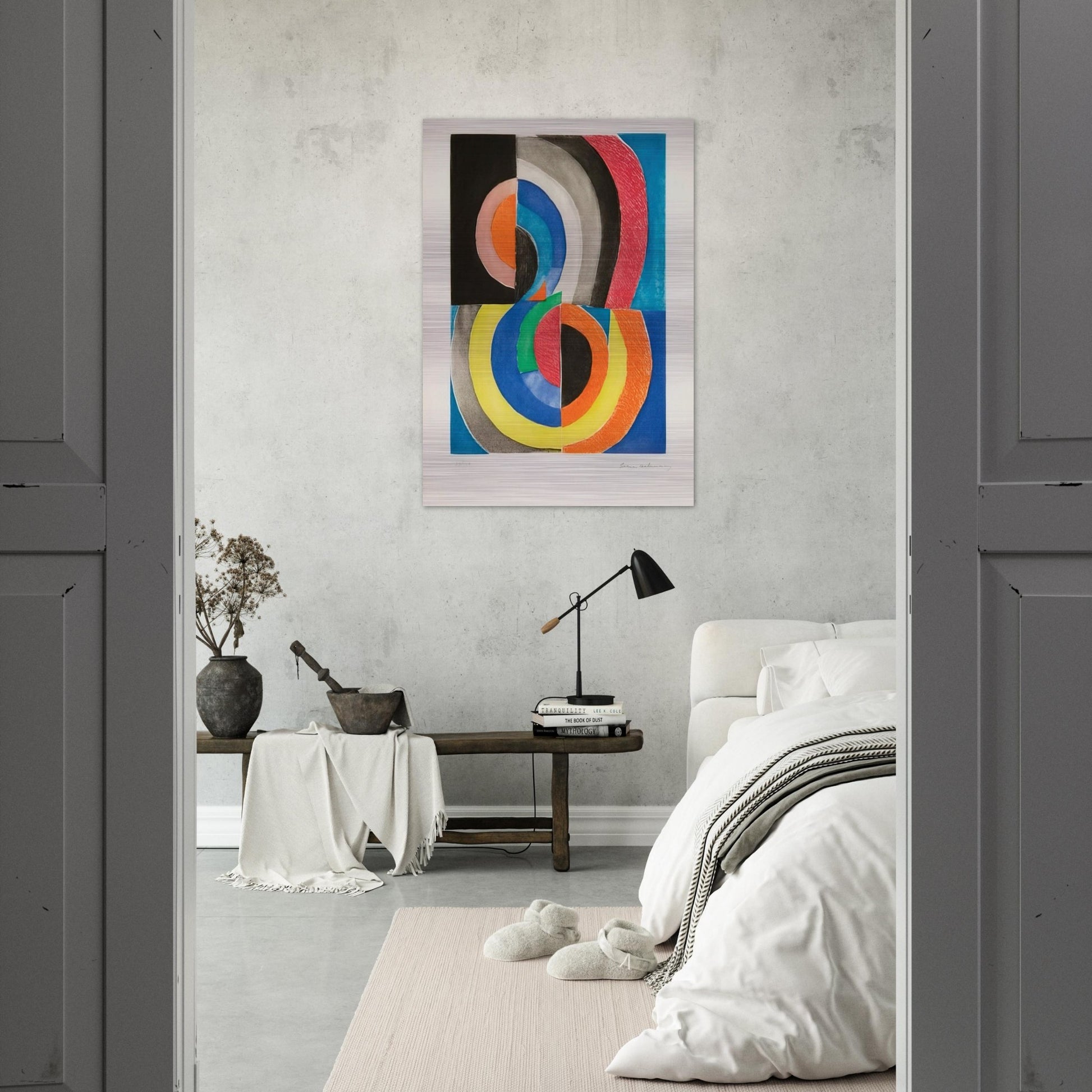 ABSTRACT COMPOSITION WITH SEMICIRCLES - Sonia Delaunay Brushed Aluminum Print - 70x100 cm / 28x40 inches | Sonia Delaunay Aluminum Print | Sonia Delaunay Prints