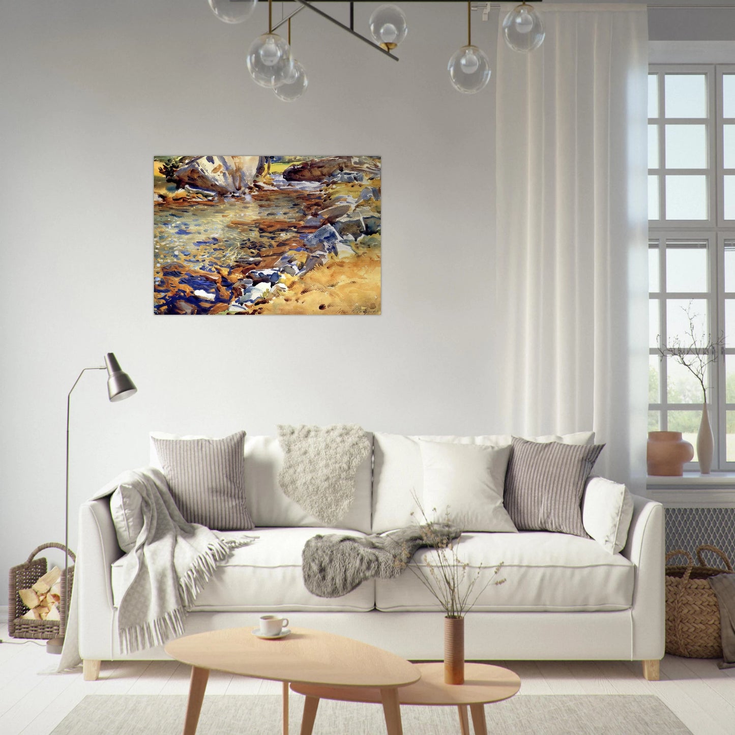 Brook among Rocks - John Singer Sargent Brushed Aluminum Print - 70x100 cm / 28x40 inches | John Singer Sargent Aluminum Print | John Singer Sargent Prints