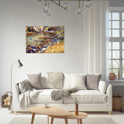 Brook among Rocks - John Singer Sargent Brushed Aluminum Print - 70x100 cm / 28x40 inches | John Singer Sargent Aluminum Print | John Singer Sargent Prints