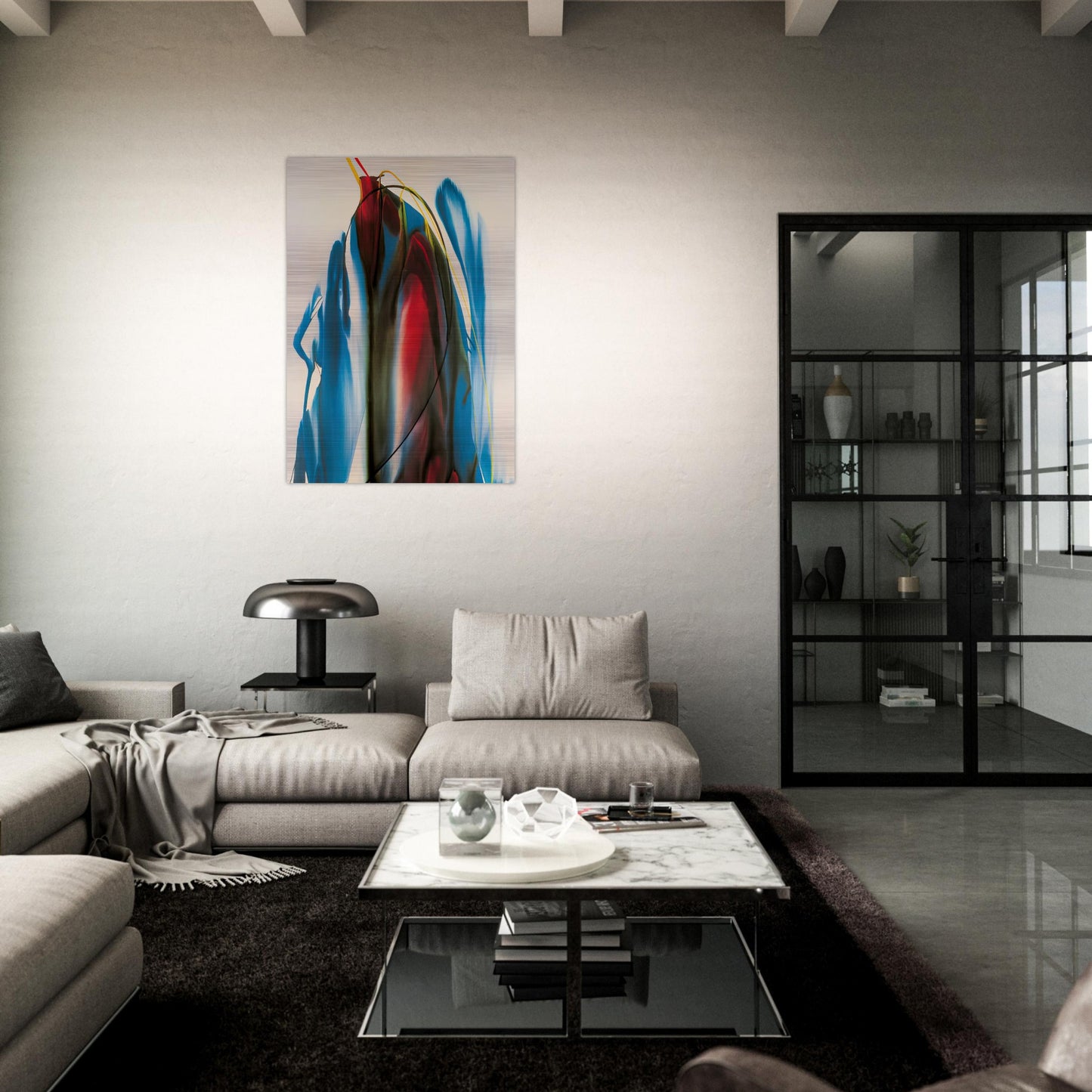 Phenomena Waiting Gables - 1965 - Paul Jenkins Brushed Aluminum Print - 70x100 cm / 28x40 inches | Paul Jenkins Aluminum Print | Paul Jenkins Prints