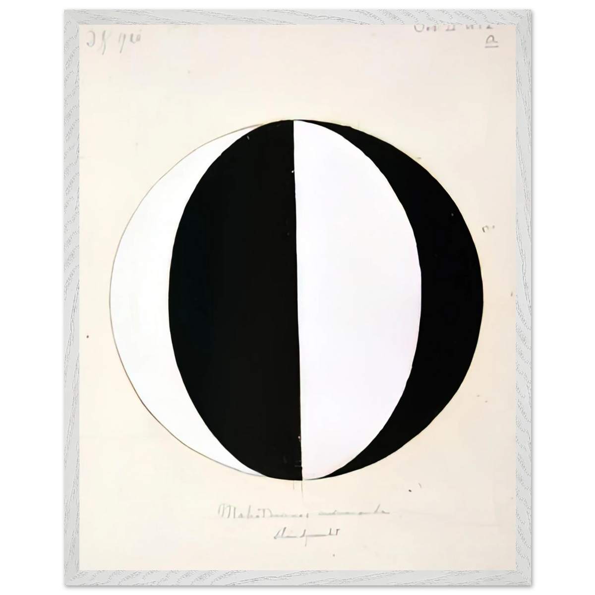 Hilma af Klint - THE MAHATMAS PRESENT STANDING POINT SERIES II NO 2A 1920 Wall art - A1 (59.4 x 84.1  cm) - Premium Wooden Framed Poster With Fine Art Paper-canvas - Black frame