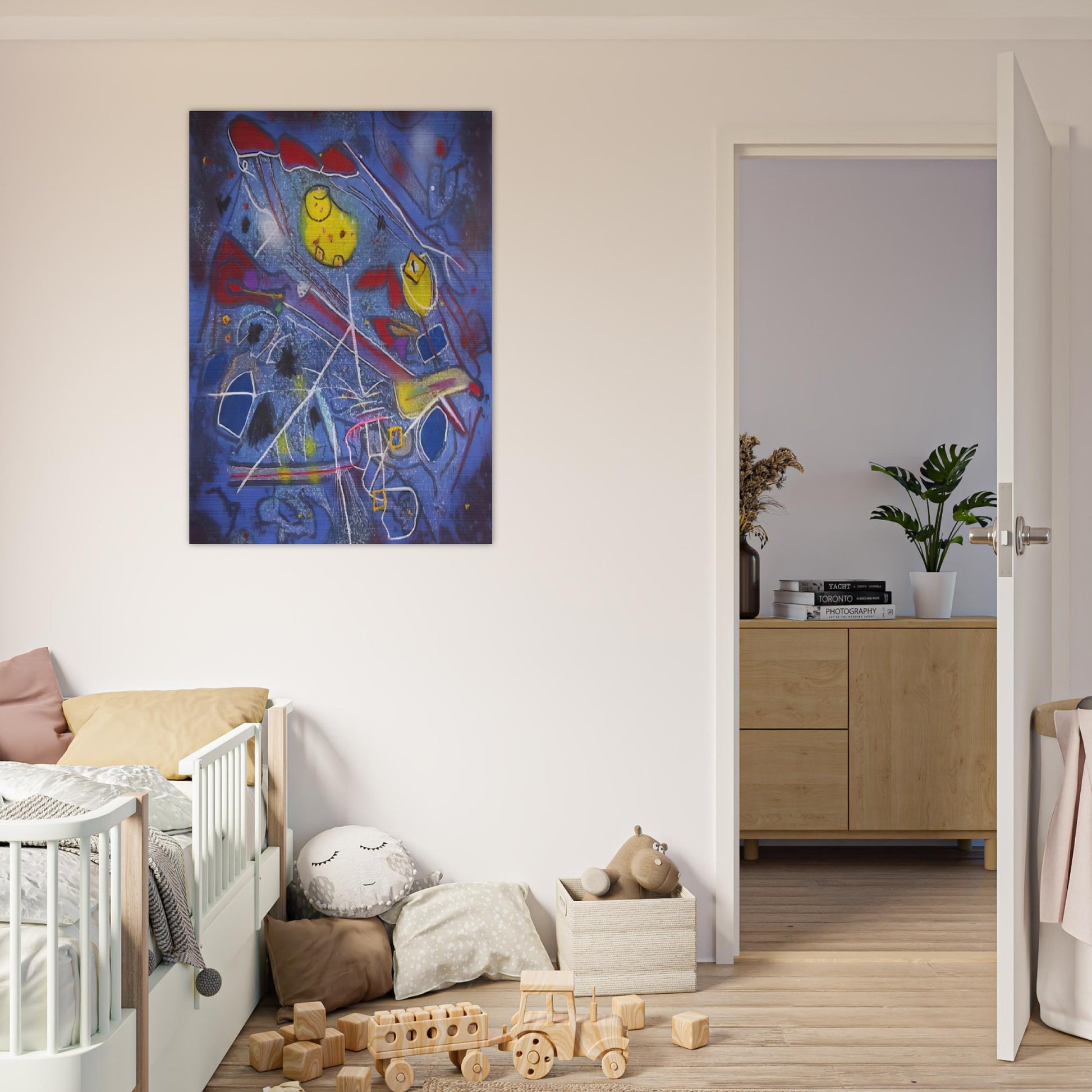 REDNESS OF BLUE 1996 - Roberto Matta Brushed Aluminum Print - 70x100 cm / 28x40 inches | Roberto Matta Aluminum Print | Roberto Matta Prints