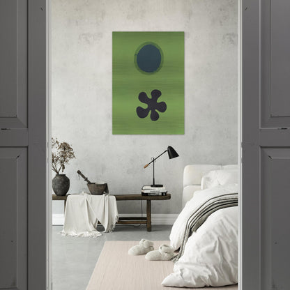 Green Ground--Black Form - 1966 - Adolph Gottlieb Brushed Aluminum Print - 70x100 cm / 28x40 inches | Adolph Gottlieb Aluminum Print | Adolph Gottlieb Prints