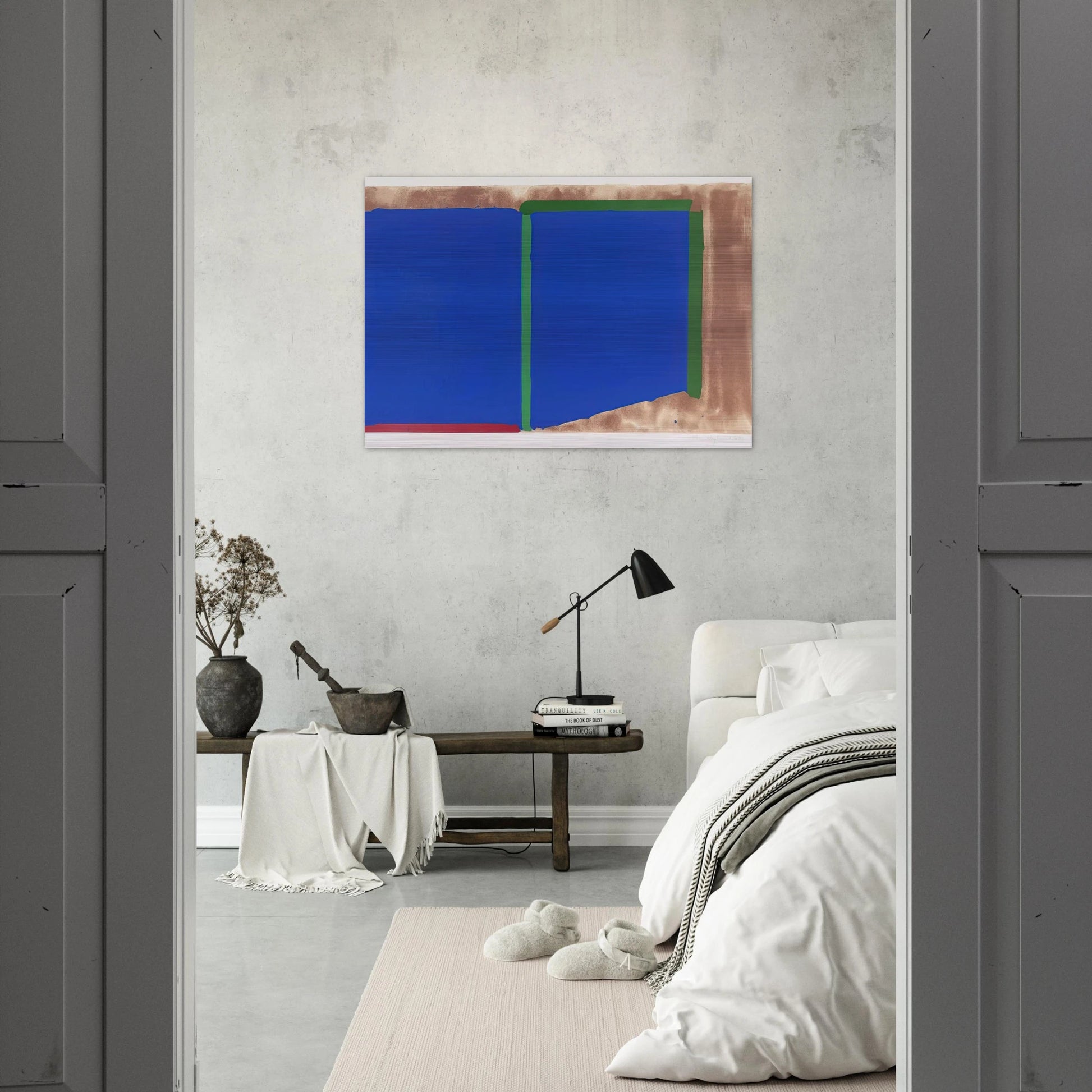 Blues, Greens - 1969 - John Hoyland Brushed Aluminum Print - 70x100 cm / 28x40 inches | John Hoyland Aluminum Print | John Hoyland Prints