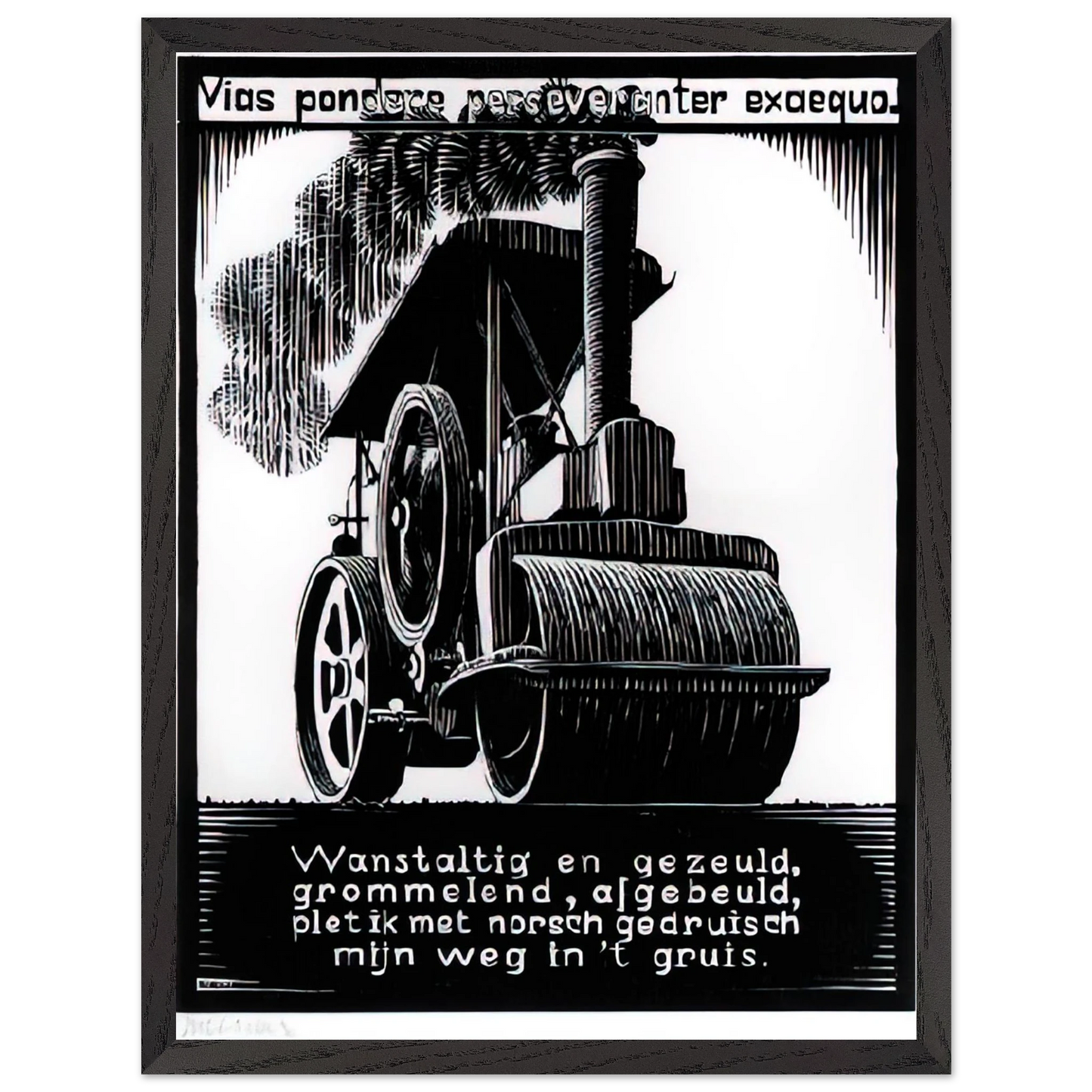 MC Escher - EMBLEMATA STEAMROLLER Wall Art - 60x80 cm / 24x32 inches - Fine Art Poster-canvas - -