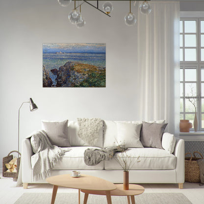 White island light isles of shoals at sundown - Childe Hassam Brushed Aluminum Print - 70x100 cm / 28x40 inches | Childe Hassam Aluminum Print | Childe Hassam Prints