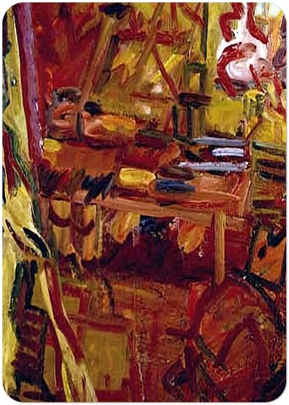 IN THE STUDIO By Frank Auerbach Pack of 10 Post Cards | Frank Auerbach Post Cards | A6 (10.5 x 14.8 cm) - 4.1 x 5.8 inches