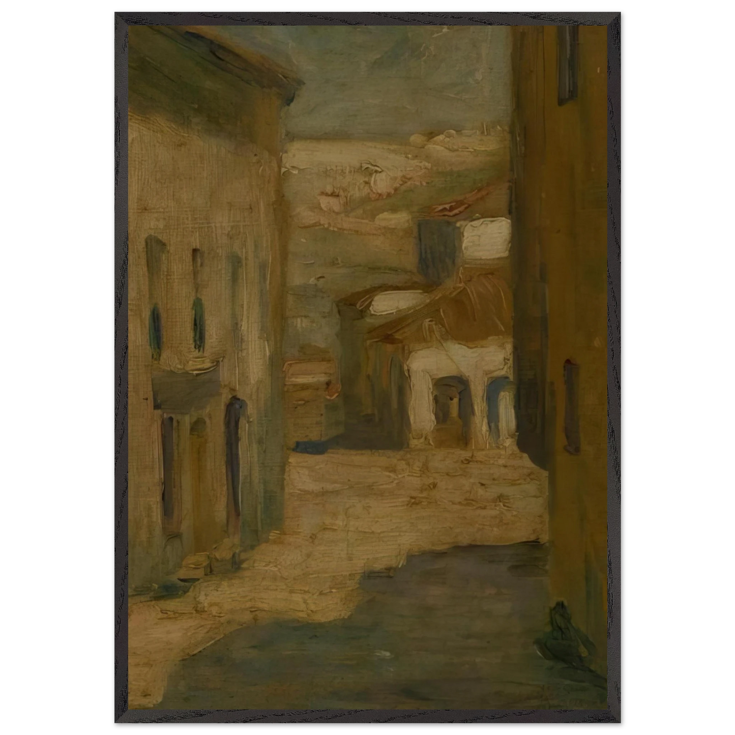 Street of Segovia - Tarsila do Amaral 70x100 cm / 28x40 inches Framed Art Print – Black Wooden Frame