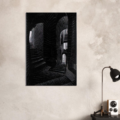 COVERED ALLEY IN ATRANI - MC Escher Brushed Aluminum Print - 70x100 cm / 28x40 inches | MC Escher Aluminum Print | MC Escher Prints