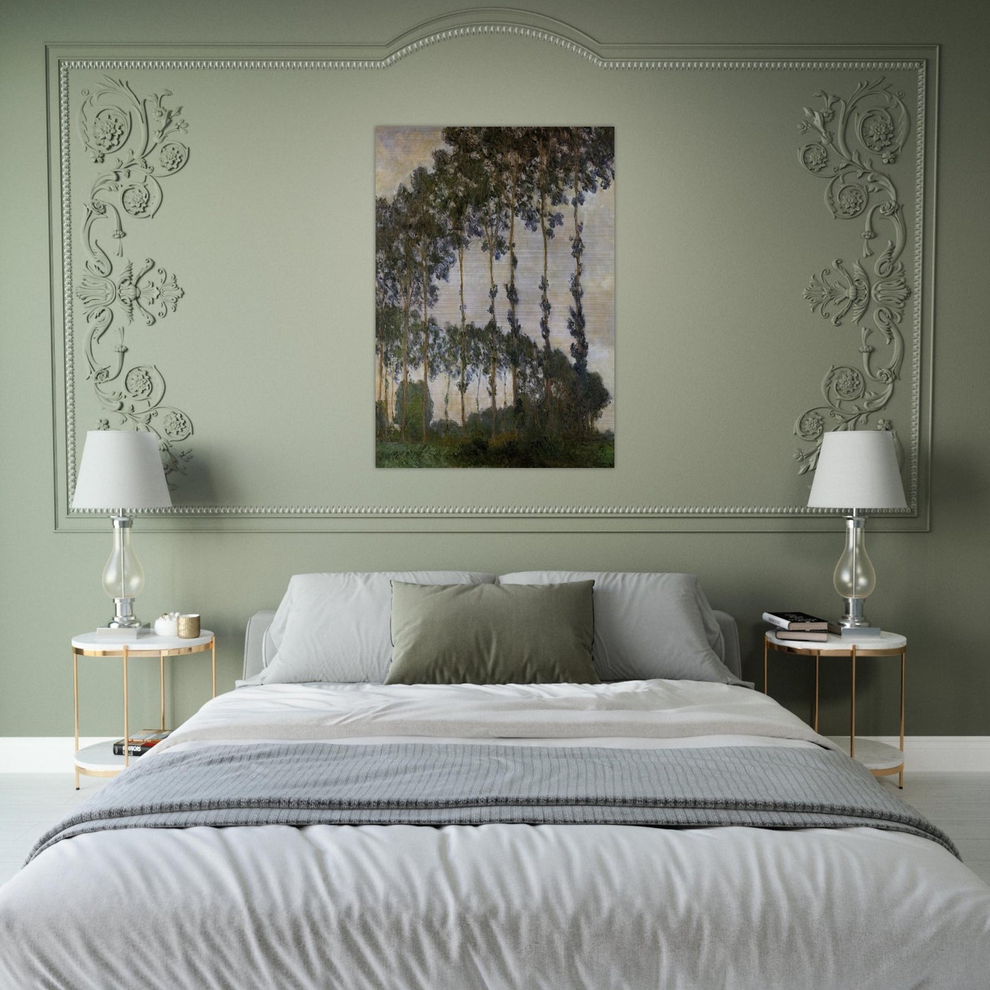 Poplars at Giverny - claude monet Brushed Aluminum Print - 70x100 cm / 28x40 inches | claude monet Aluminum Print | claude monet Prints