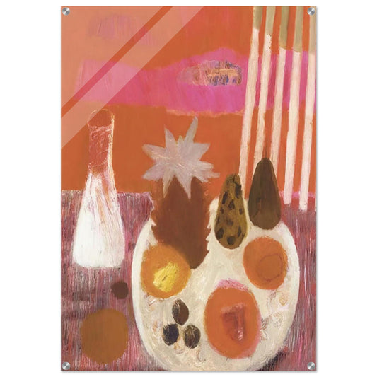 Still life, Merindol - Naïve Art Primitivism - Mary Fedden Acrylic Print - 70x100 cm / 28x40″ inches | Mary Fedden Wall Art | Mary Fedden Prints