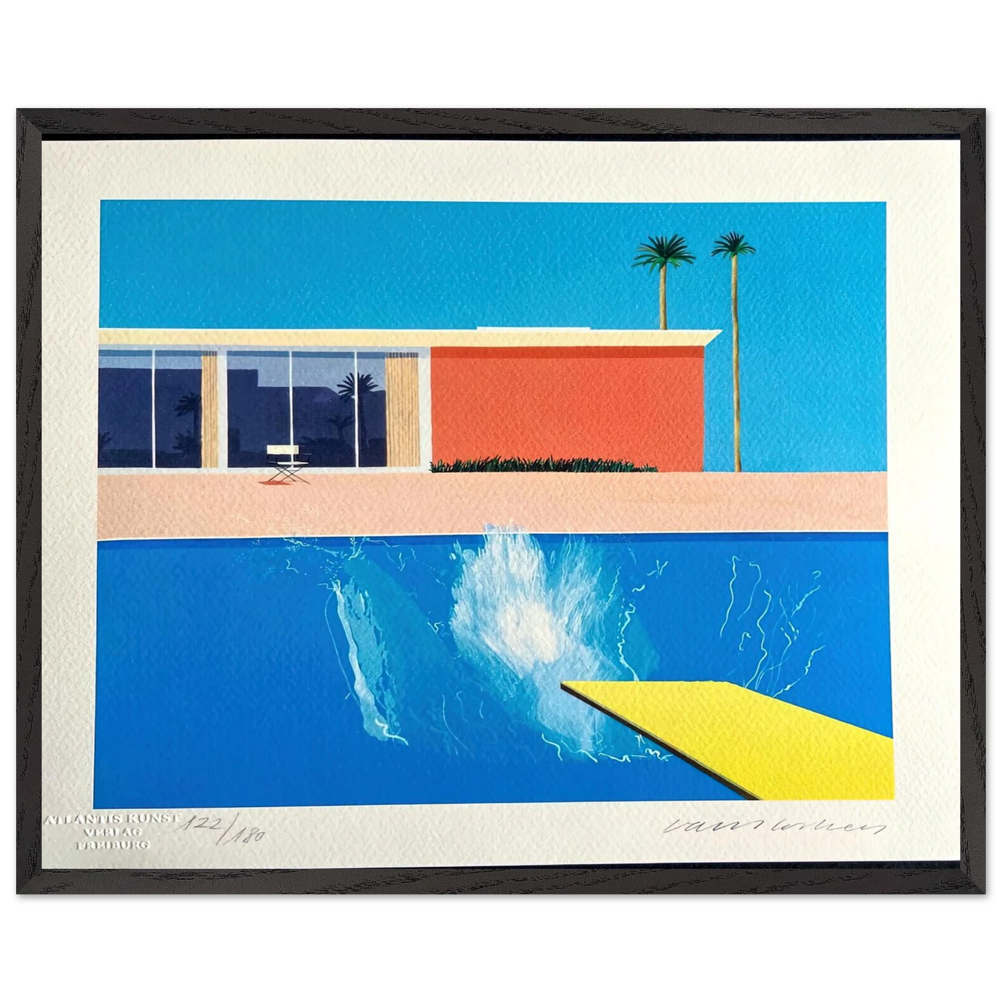 David Hockney - David Hockney Wall art - 30x45 cm / 12x18 inches - Premium Wooden Framed Poster With Fine Art Paper-canvas - White frame