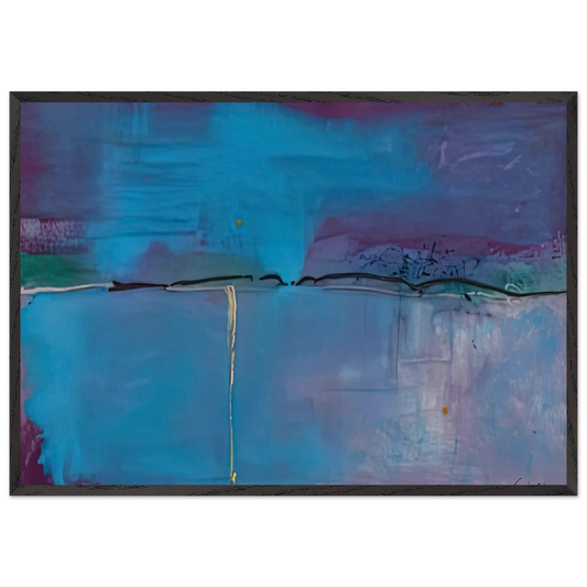 Zone Blue 1994- - Helen Frankenthaler 70x100 cm / 28x40 inches Framed Art Print – Black Wooden Frame