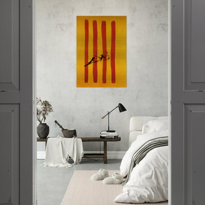 THE DALINIAN SENYERA CATALONIAN NATIONAL FLAG - Salvador Dali Brushed Aluminum Print - 70x100 cm / 28x40 inches | Salvador Dali Aluminum Print | Salvador Dali Prints