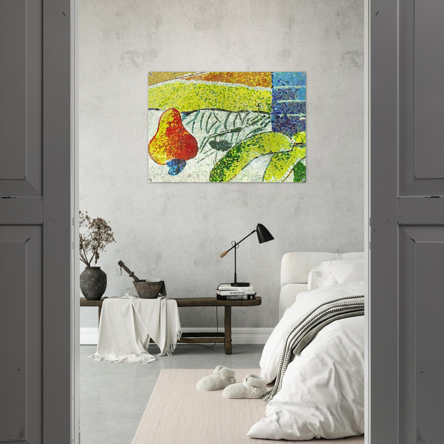 Caju e Bananas - Naïve Art Primitivism - Aldemir Martins Acrylic Print - 70x100 cm / 28x40″ inches
