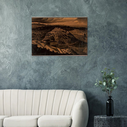 ITALIAN TOWN - MC Escher Brushed Aluminum Print - 70x100 cm / 28x40 inches | MC Escher Aluminum Print | MC Escher Prints