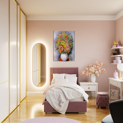 BOUQUET OF VARIOUS FLOWERS AND MIMOSA - Moise Kisling Brushed Aluminum Print - 70x100 cm / 28x40 inches | Moise Kisling Aluminum Print | Moise Kisling Prints