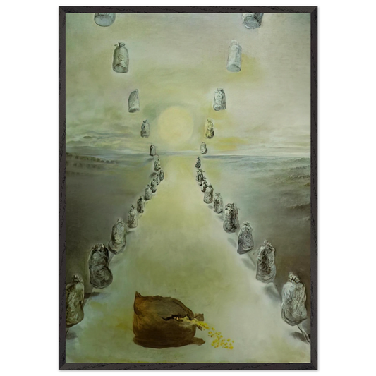 THE PATH OF ENIGMAS FIRST VERSION - Salvador Dali 70x100 cm / 28x40 inches Framed Art Print – Black Wooden Frame