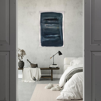 Abstract with Blue and Black - Abstract Expressionism - Larry Zox Brushed Aluminum Print - 70x100 cm / 28x40 inches | Larry Zox Aluminum Print | Larry Zox Prints