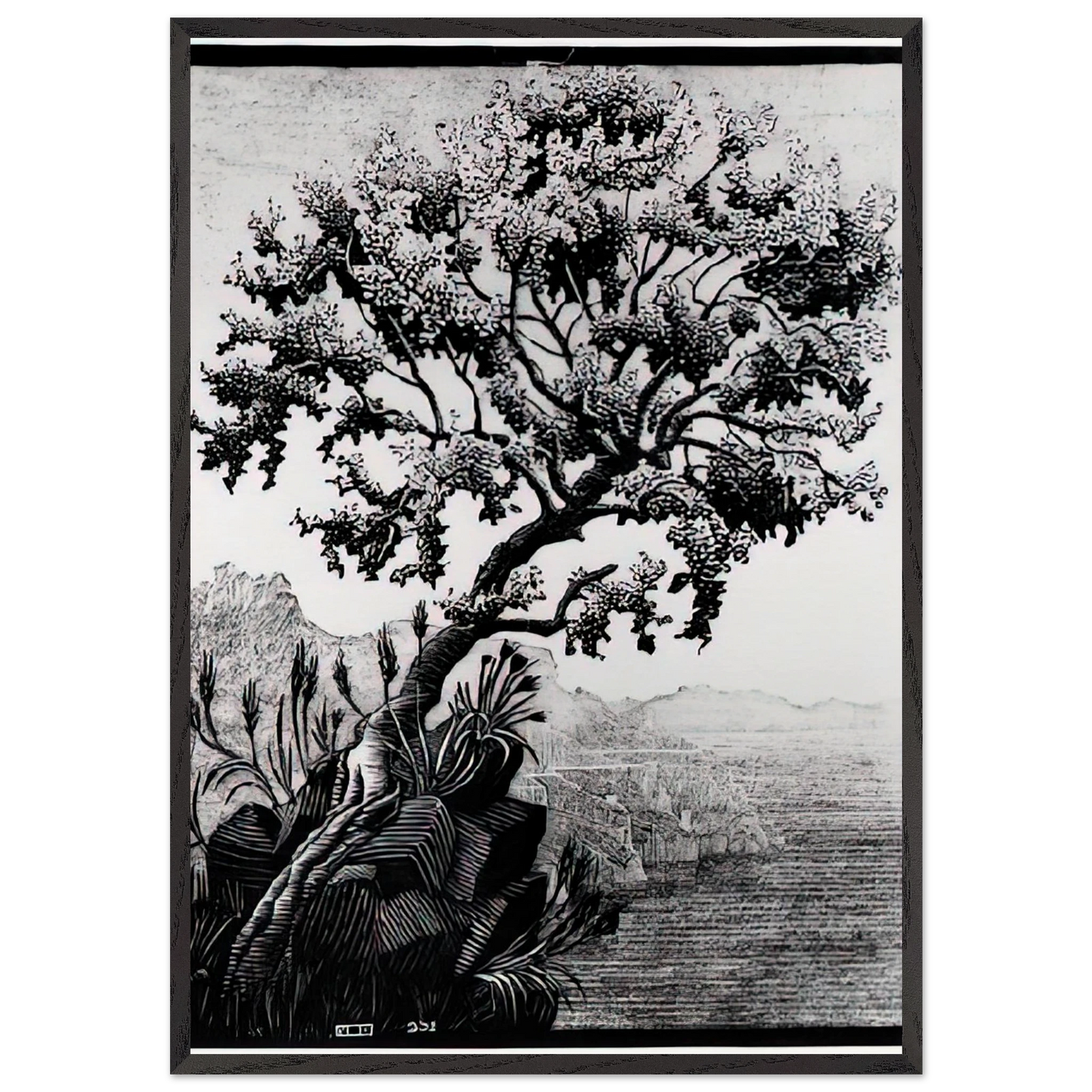 ESCHER 14 - MC Escher 70x100 cm / 28x40 inches Framed Art Print – Black Wooden Frame | Maurits Cornelis Escher Prints