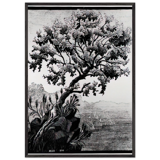 ESCHER 14 - MC Escher 70x100 cm / 28x40 inches Framed Art Print – Black Wooden Frame | Maurits Cornelis Escher Prints