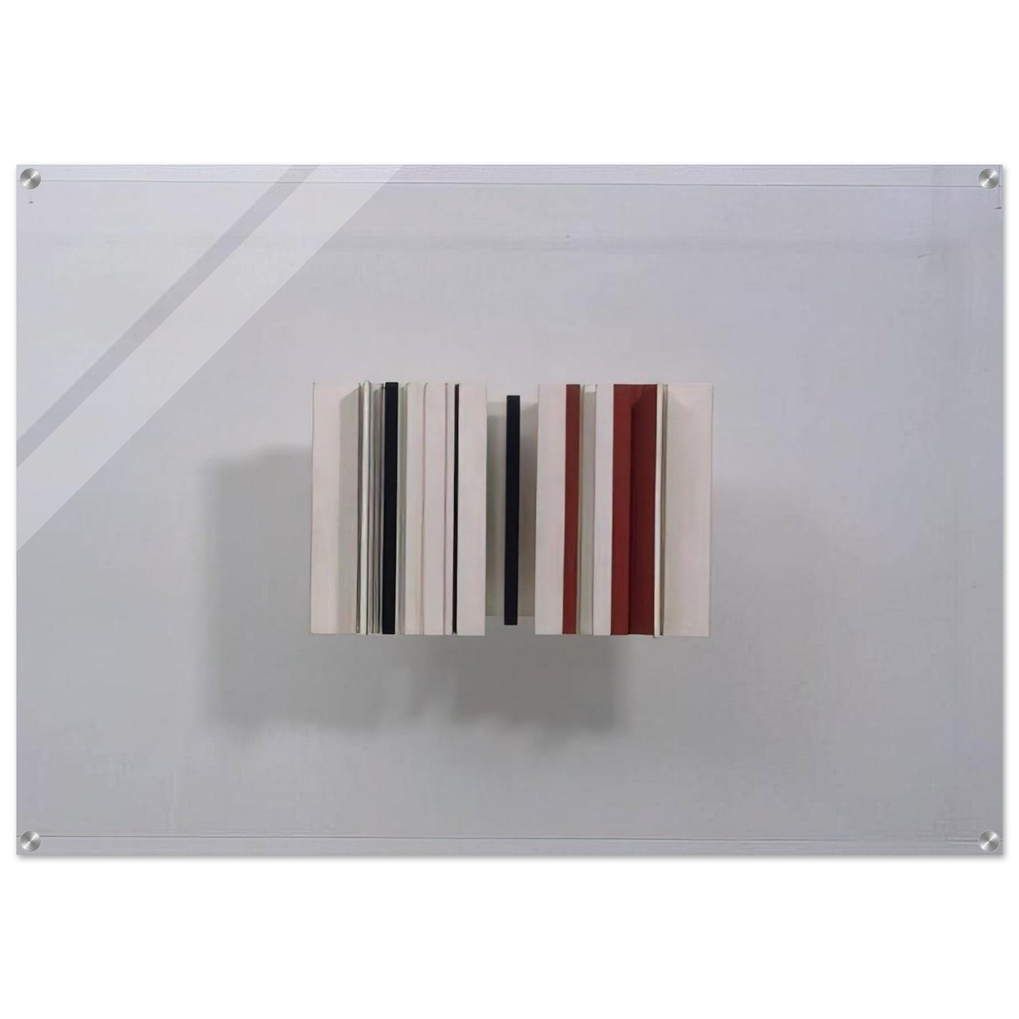Relief Construction in White, Black and Maroon - 1963 - Victor Pasmore Acrylic Print - 70x100 cm / 28x40″ inches | Victor Pasmore Wall Art | Victor Pasmore Prints