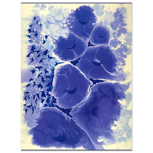 Eyvind Earle - Mauve Floral  75x100 cm / 30x40inches Fine Art Poster