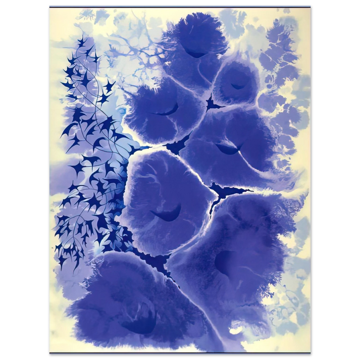 Eyvind Earle - Mauve Floral  75x100 cm / 30x40inches Fine Art Poster