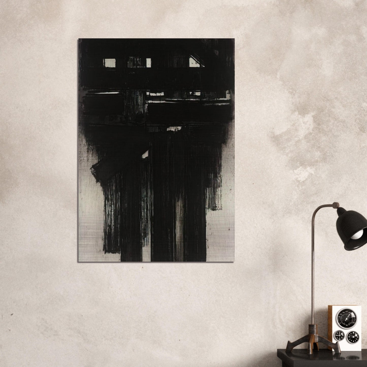 Untitled Intaglio - 1956 - Pierre Soulages Brushed Aluminum Print - 70x100 cm / 28x40 inches | Pierre Soulages Aluminum Print | Pierre Soulages Prints