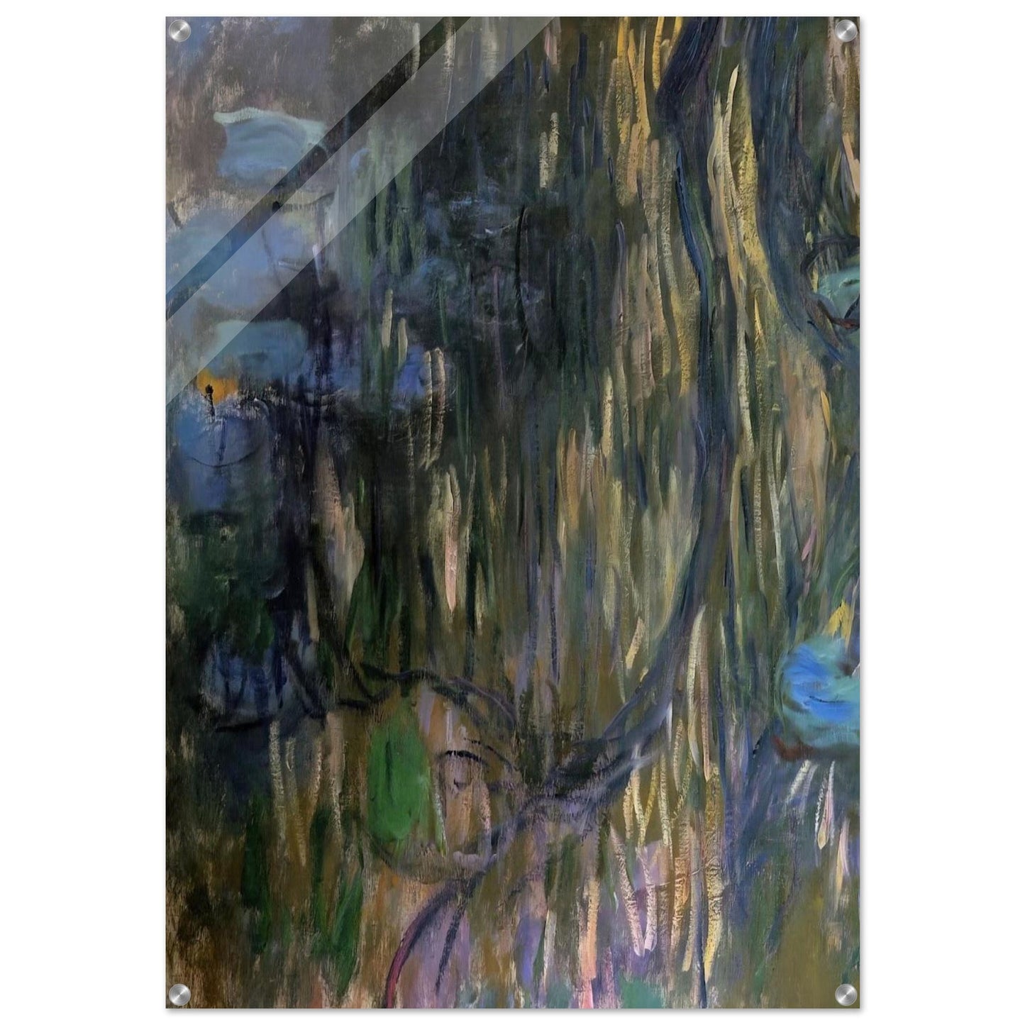 Water Lilies, Reflections of Weeping Willows left half - claude monet Acrylic Print - 70x100 cm / 28x40″ inches | claude monet Wall Art | claude monet Prints