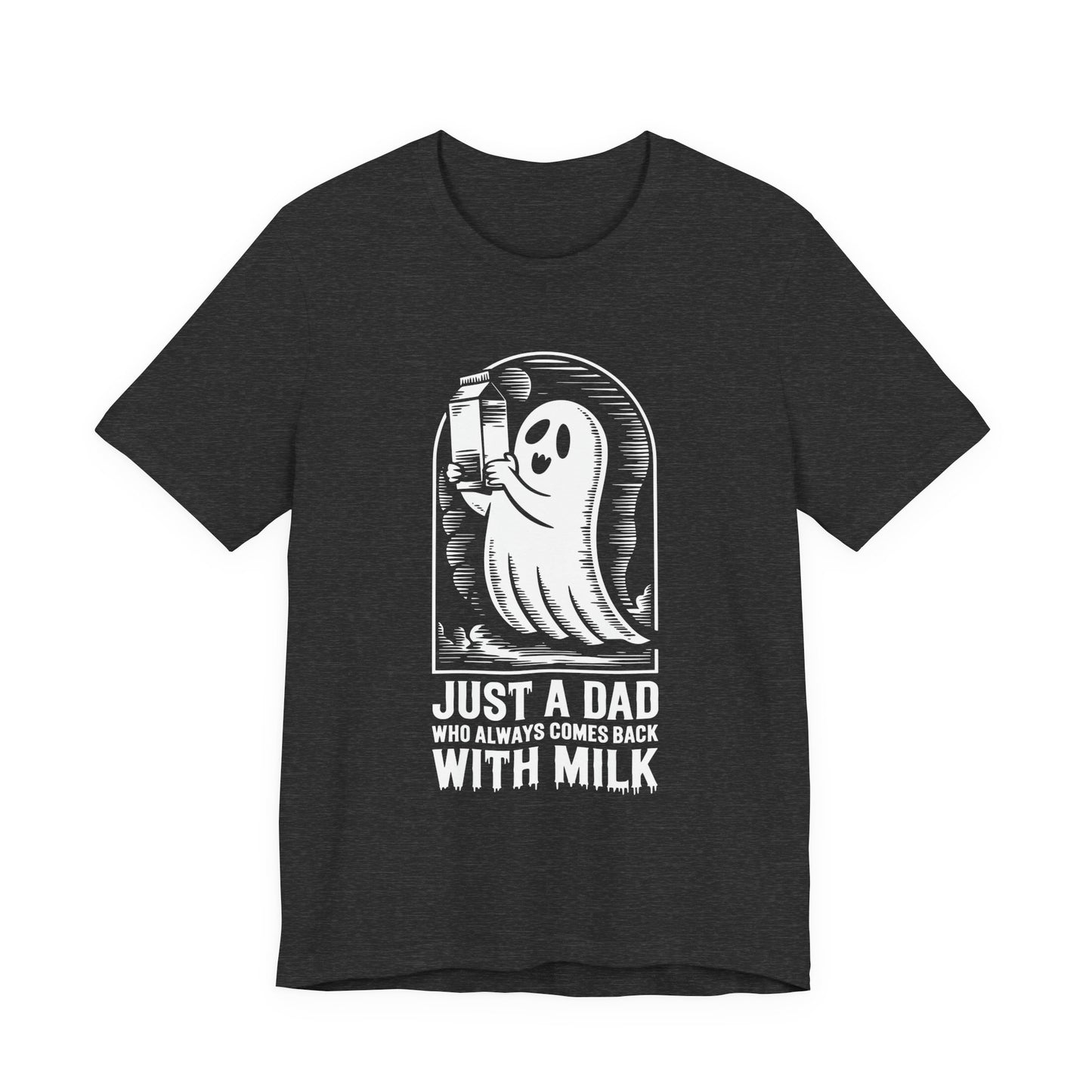 just un père qui revient toujours avec du lait t-shirt Halloween - T-shirt unisexe en jersey à manches courtes