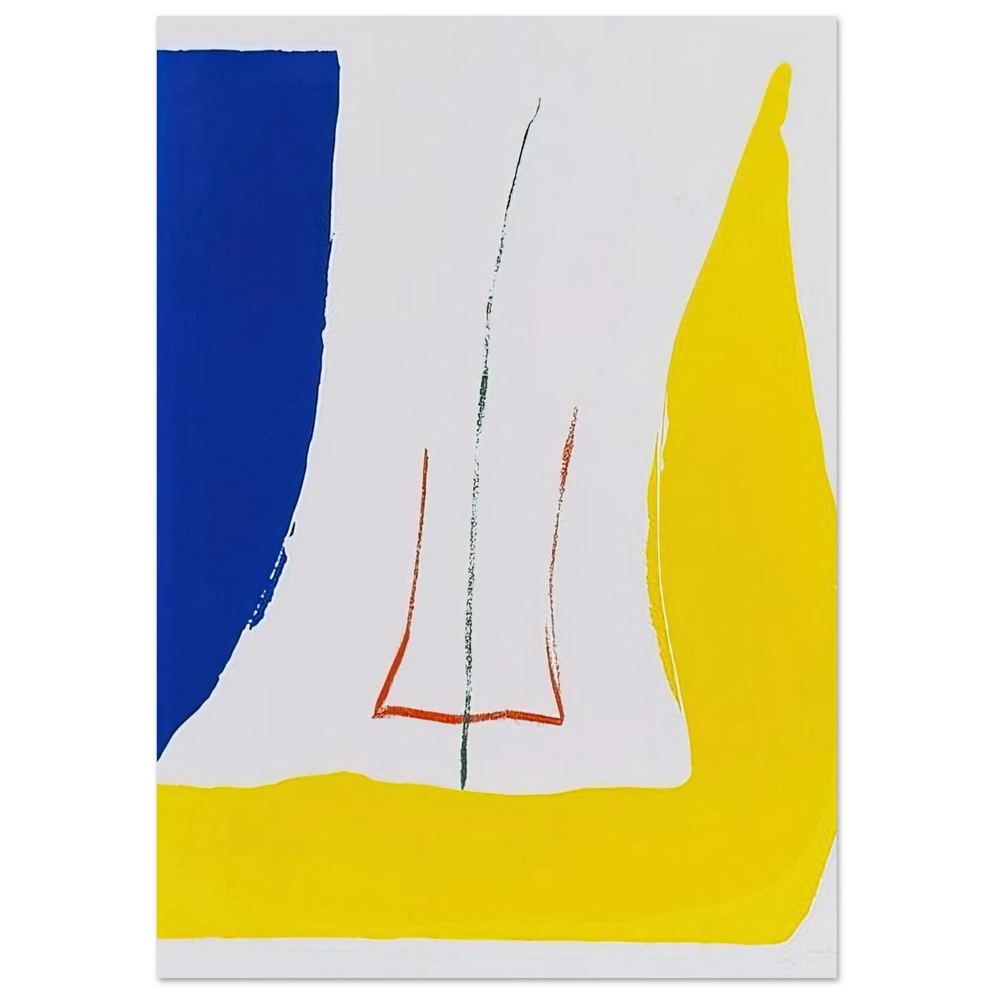 Helen Frankenthaler - Sun Corner - 1968 Wall art - 70x100 cm / 28x40 inches - Premium Wooden Framed Poster With Fine Art Paper-canvas - Wood frame