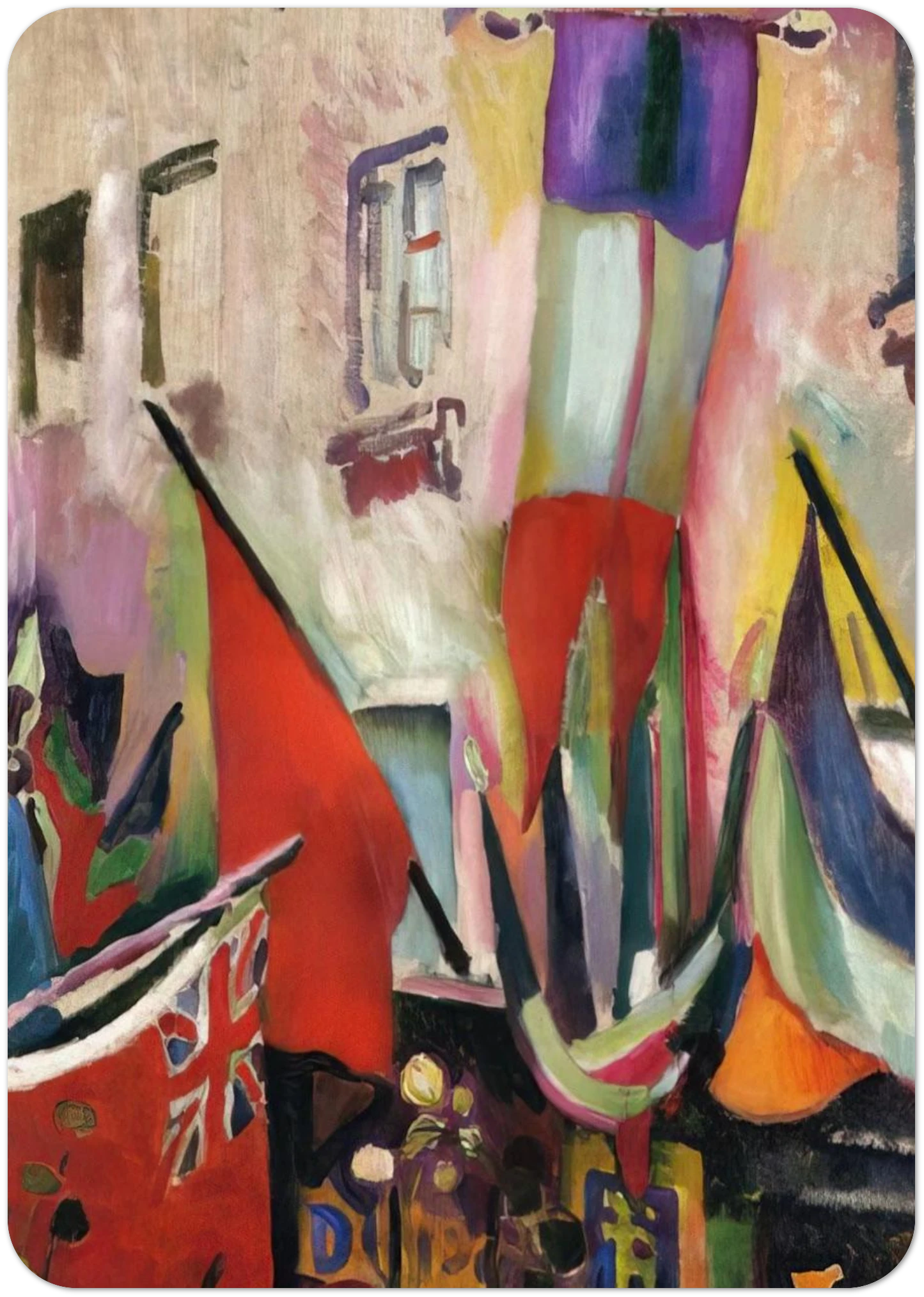 FLAGS 1906 By Raoul Dufy Pack of 10 Post Cards | Raoul Dufy Post Cards | A6 (10.5 x 14.8 cm) - 4.1 x 5.8 inches