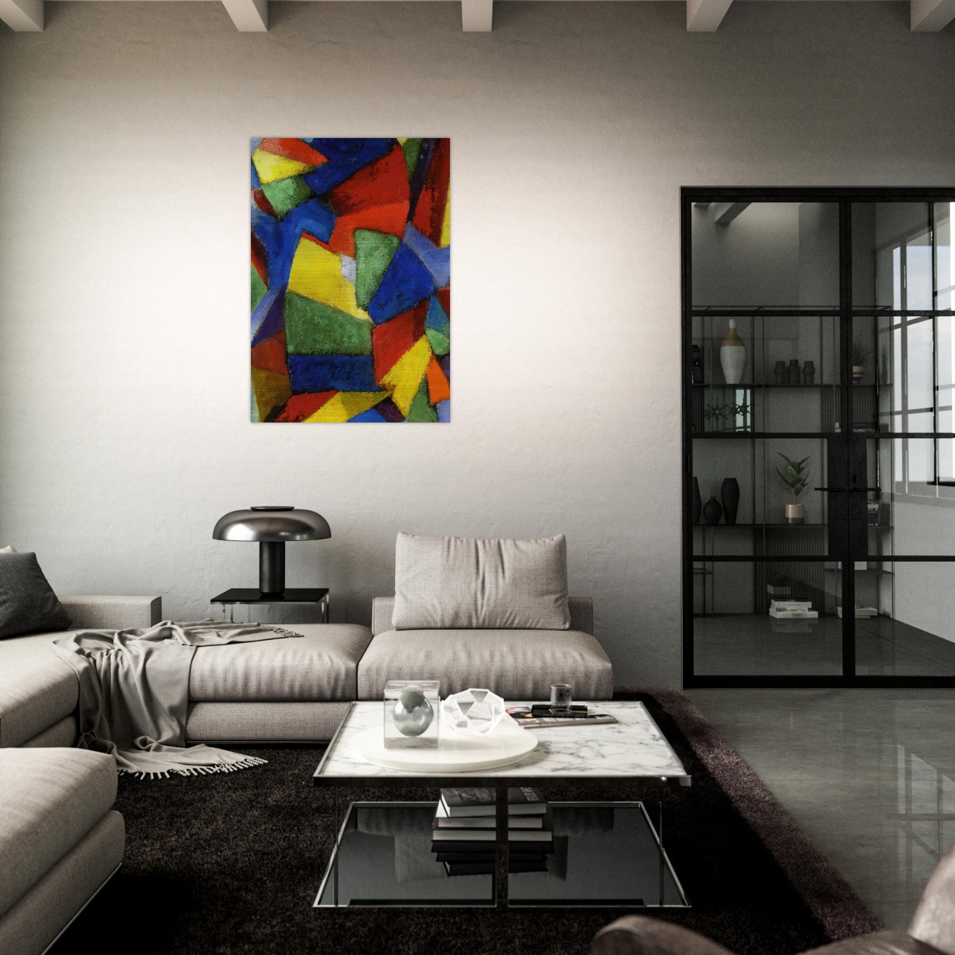 Synchromy in Blue-Violet - 1912 - Morgan Russell Brushed Aluminum Print - 70x100 cm / 28x40 inches | Morgan Russell Aluminum Print | Morgan Russell Prints
