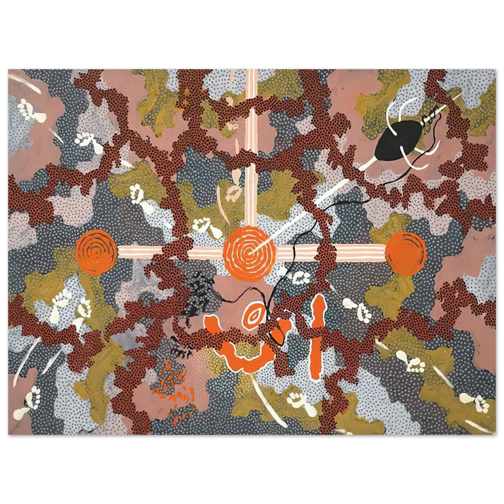 Clifford Possum Tjapaltjarri - Ngarlu Love Story - 1993  75x100 cm / 30x40inches Fine Art Poster