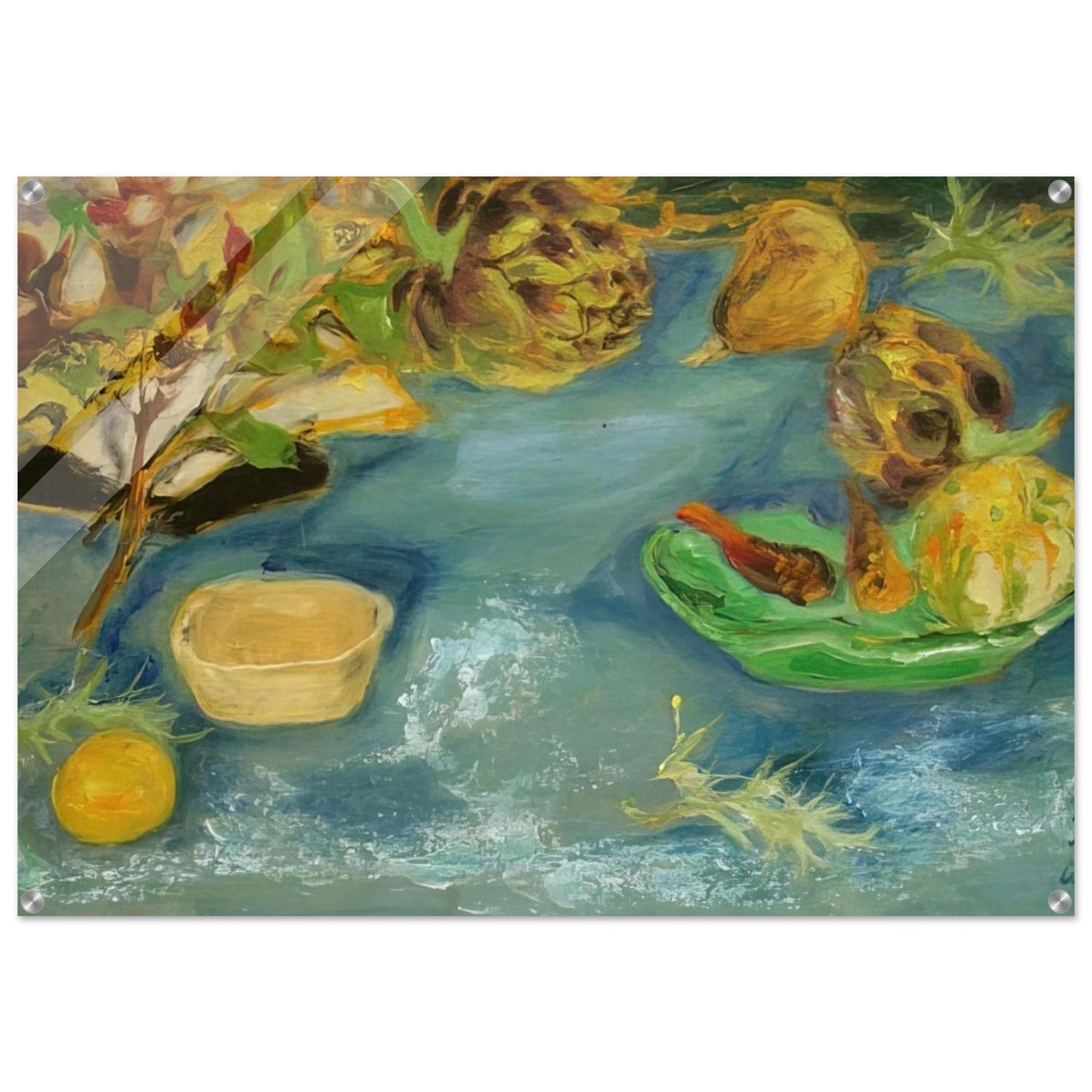 Still life with artichokes - 1956 - Le Pho Acrylic Print - 70x100 cm / 28x40″ inches