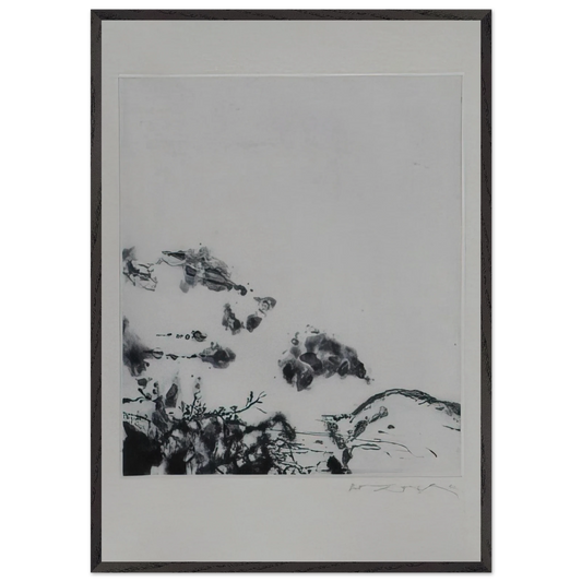 ANNONCIATION AND MOMENTS 383 1994 - Zao Wou-Ki 70x100 cm / 28x40 inches Framed Art Print – Black Wooden Frame