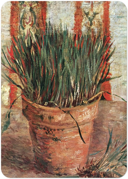 Flowerpot with Chives By Vincent van Gogh Pack of 10 Post Cards | Vincent van Gogh Post Cards | A6 (10.5 x 14.8 cm) - 4.1 x 5.8 inches