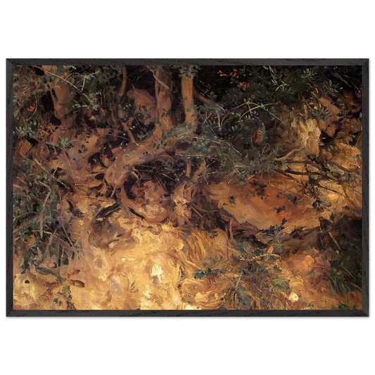 Valdemosa Majorca Thistles and Herbage on a Hillside - John Singer Sargent 70x100 cm / 28x40 inches Framed Art Print – Black Wooden Frame