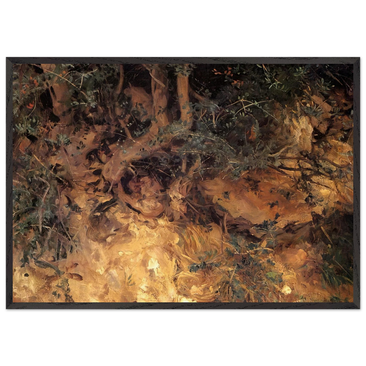 Valdemosa Majorca Thistles and Herbage on a Hillside - John Singer Sargent 70x100 cm / 28x40 inches Framed Art Print – Black Wooden Frame