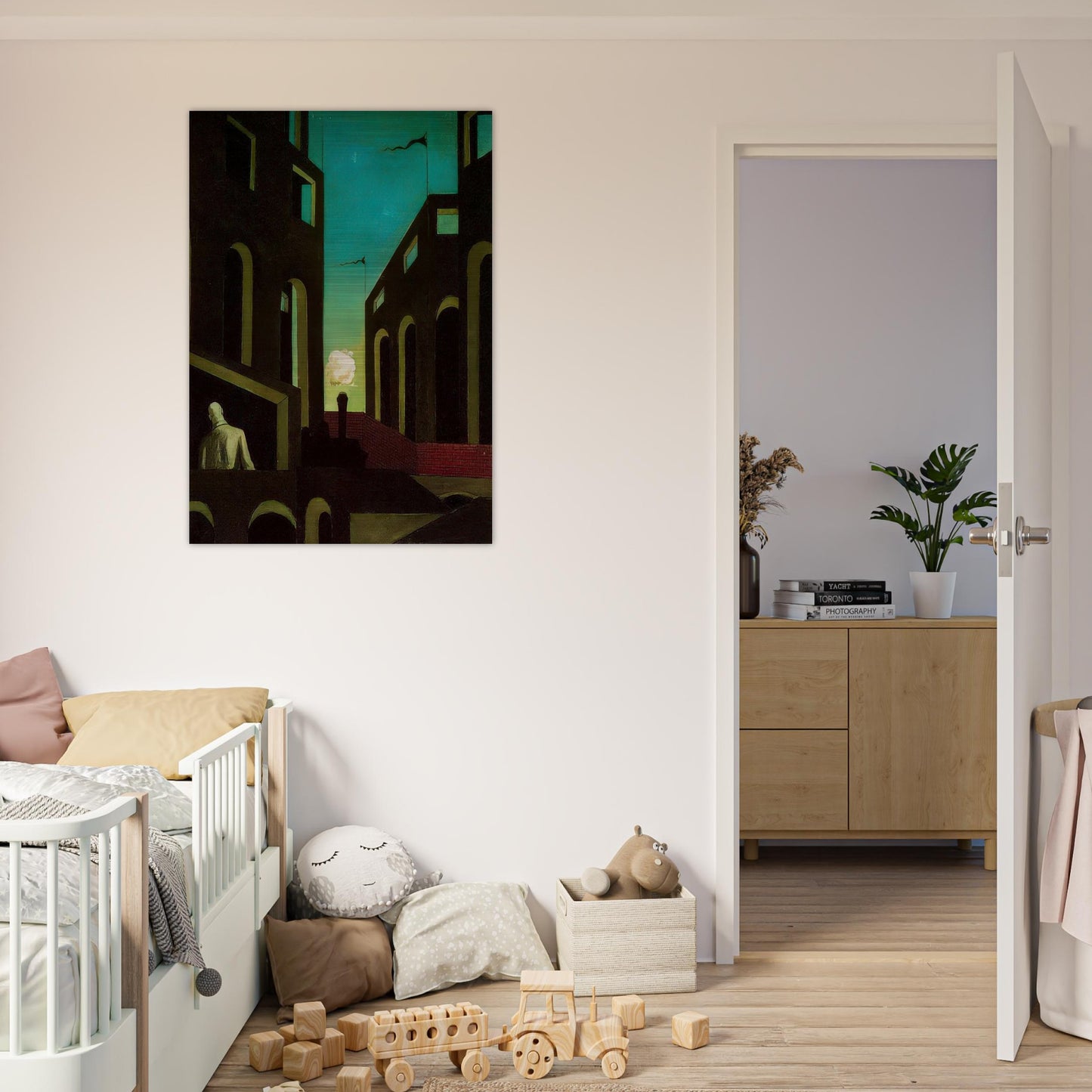 HAPPINESS OF RETURNING 1915 - Giorgio de Chirico Brushed Aluminum Print - 70x100 cm / 28x40 inches | Giorgio de Chirico Aluminum Print | Giorgio de Chirico Prints