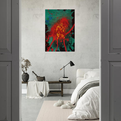 Blood Feud - 28.8.07 - 2007 - John Hoyland Brushed Aluminum Print - 70x100 cm / 28x40 inches | John Hoyland Aluminum Print | John Hoyland Prints