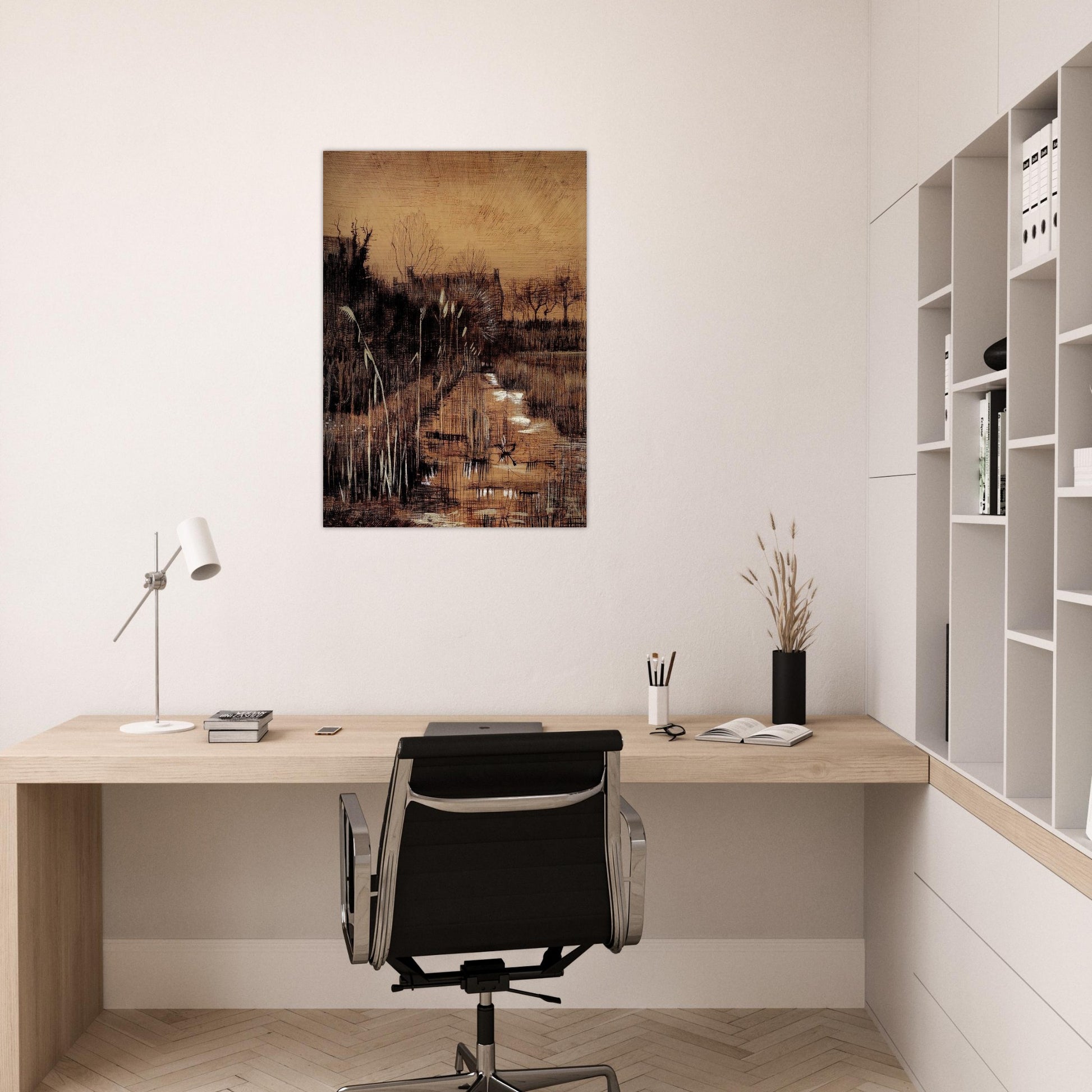 Ditch - Vincent van Gogh Brushed Aluminum Print - 70x100 cm / 28x40 inches | Vincent van Gogh Aluminum Print | Vincent van Gogh Prints