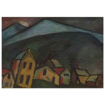 BERGLANDSCHAFT MIT H USERN 1912 - Alexej von Jawlensky Brushed Aluminum Print - 70x100 cm / 28x40 inches | Alexej von Jawlensky Aluminum Print | Alexej von Jawlensky Prints